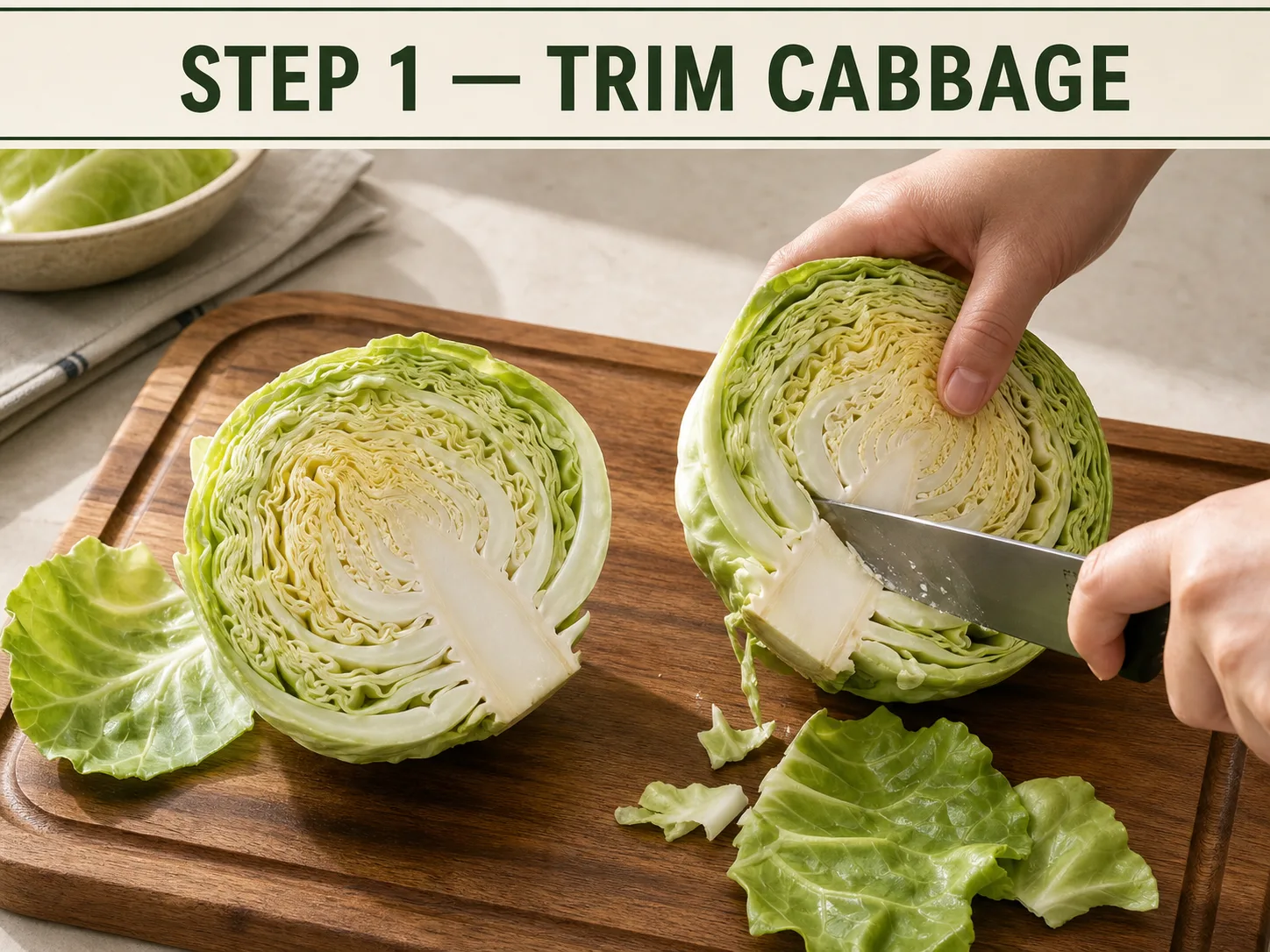 Hand-Torn Cabbage Stir-Fry (Shou Si Bao Cai)