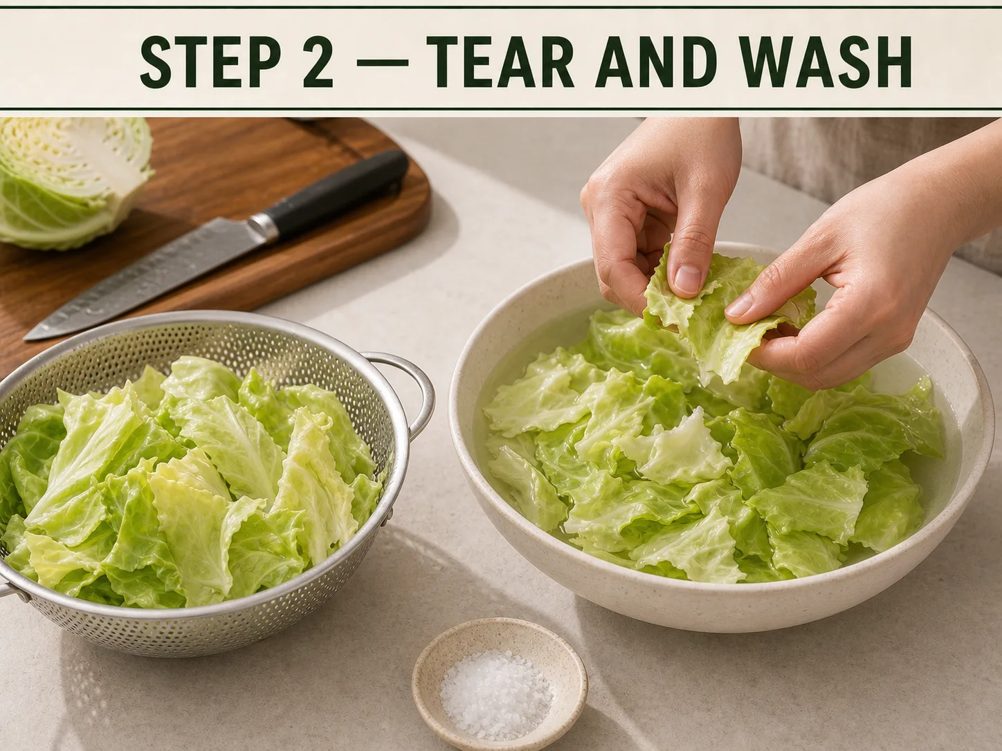 Hand-Torn Cabbage Stir-Fry (Shou Si Bao Cai)