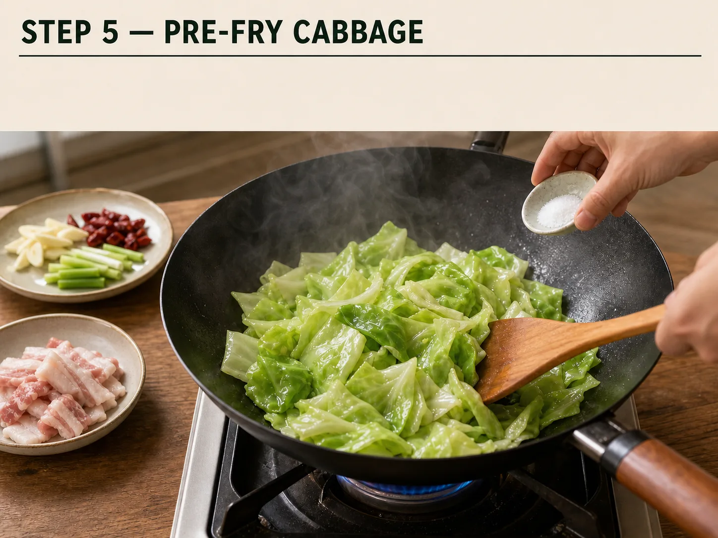 Hand-Torn Cabbage Stir-Fry (Shou Si Bao Cai)
