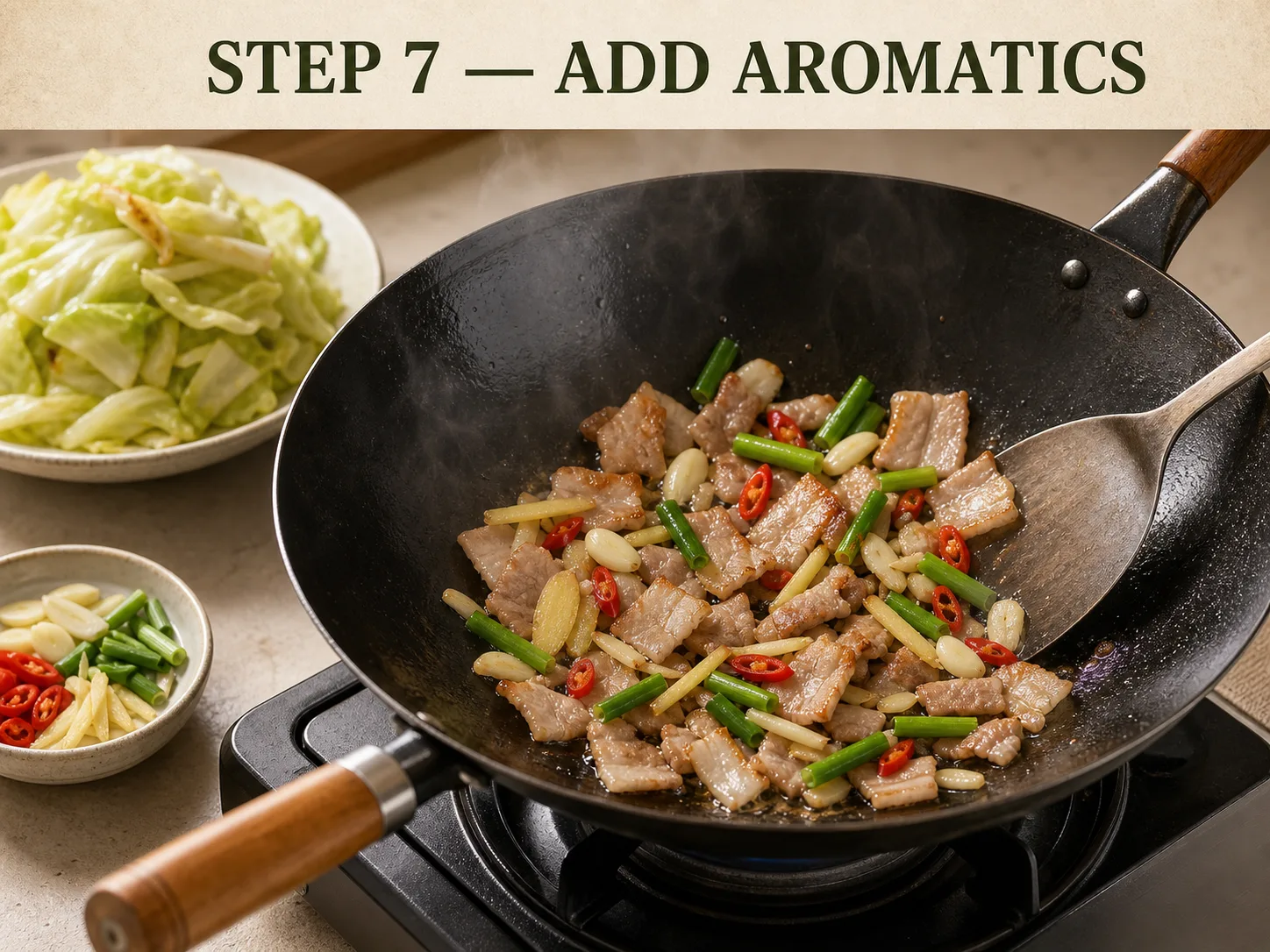 Hand-Torn Cabbage Stir-Fry (Shou Si Bao Cai)