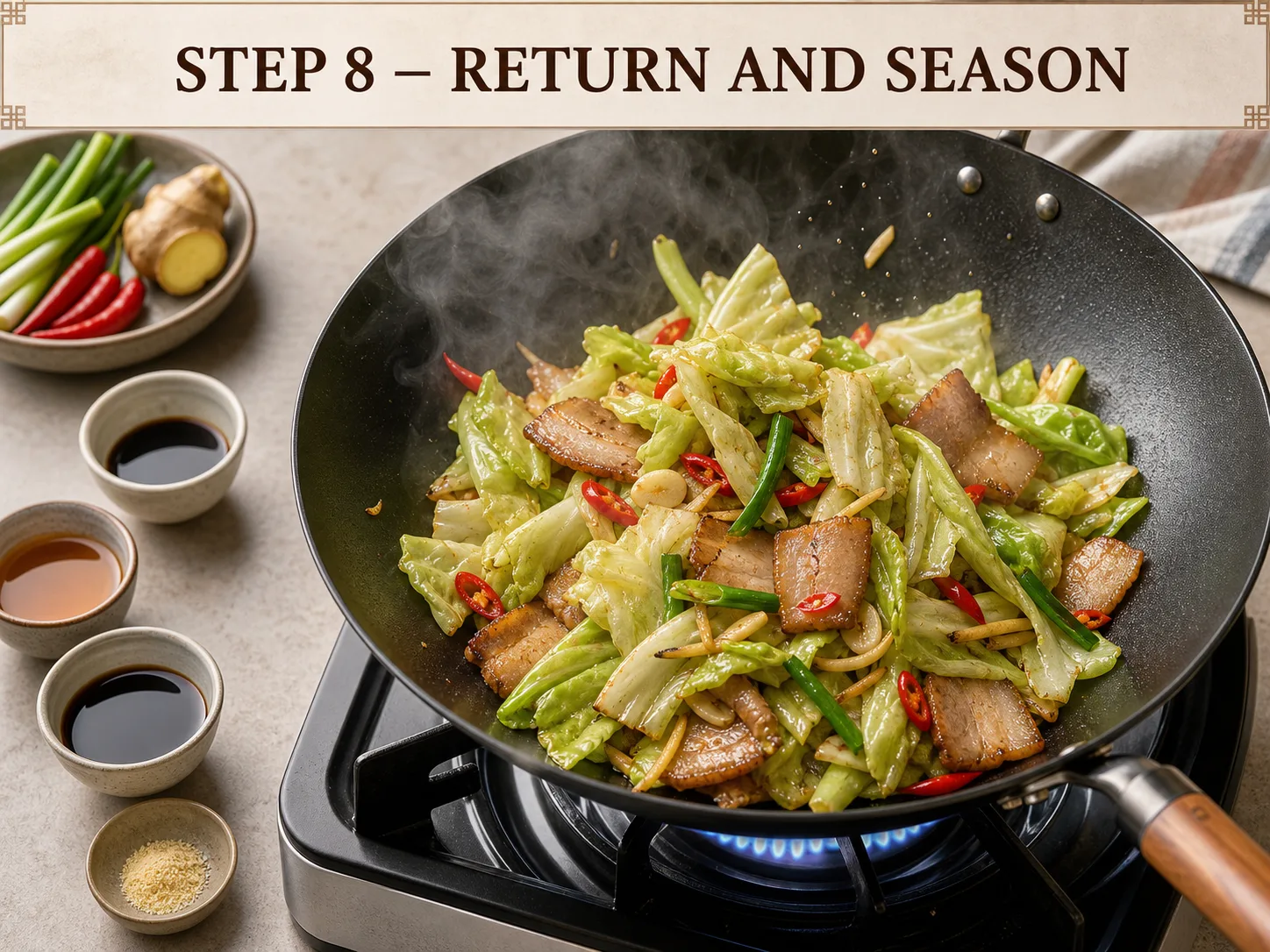 Hand-Torn Cabbage Stir-Fry (Shou Si Bao Cai)