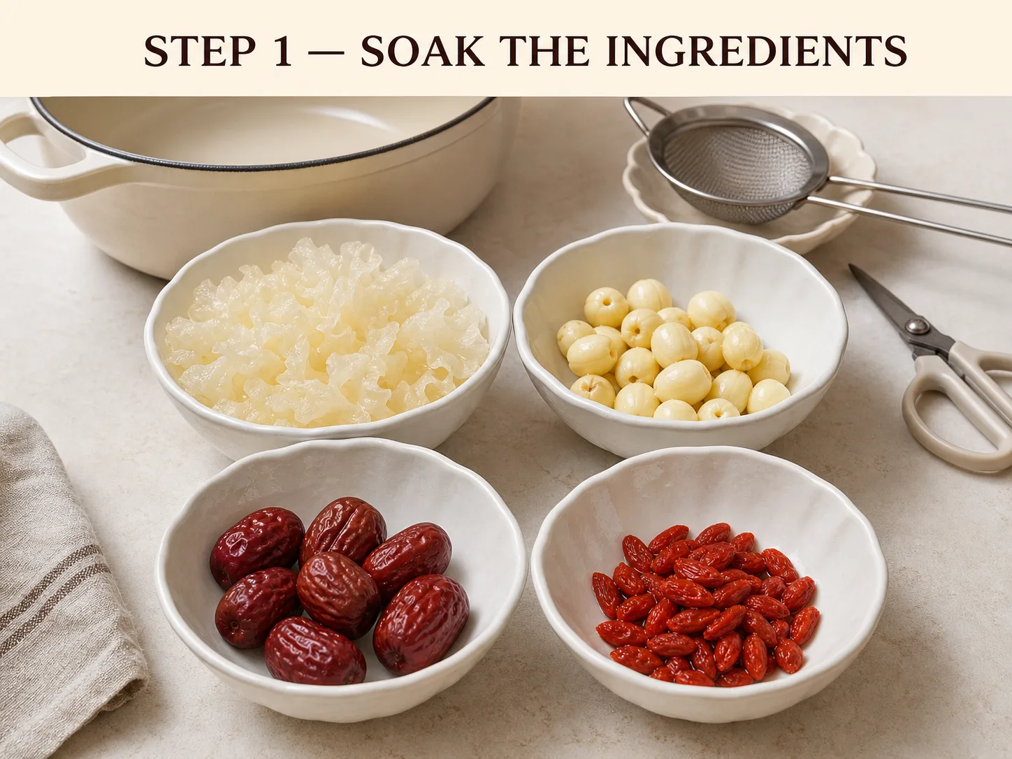 Tremella and Lotus Seed Porridge (Yin Er Lian Zi Zhou)