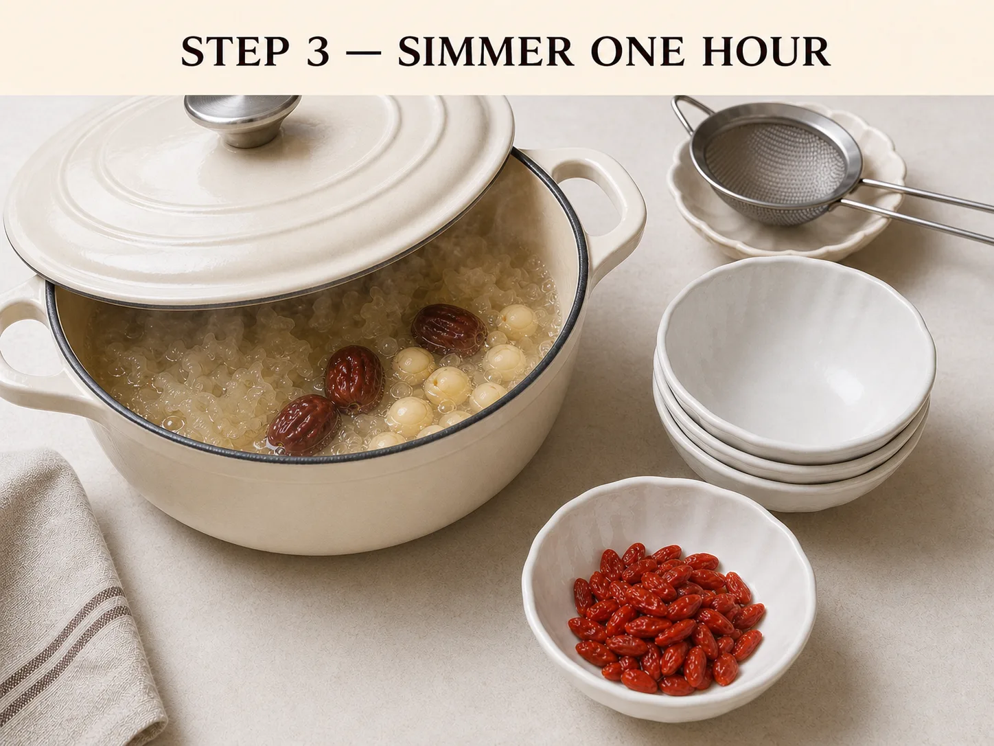 Tremella and Lotus Seed Porridge (Yin Er Lian Zi Zhou)