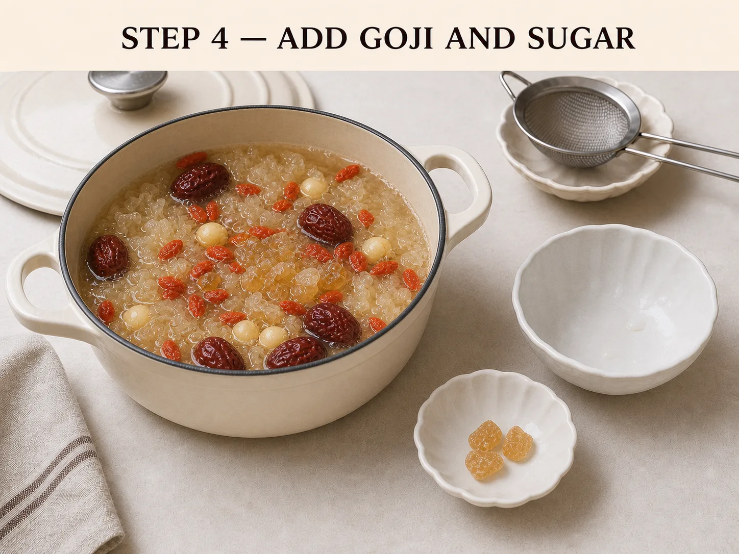 Tremella and Lotus Seed Porridge (Yin Er Lian Zi Zhou)