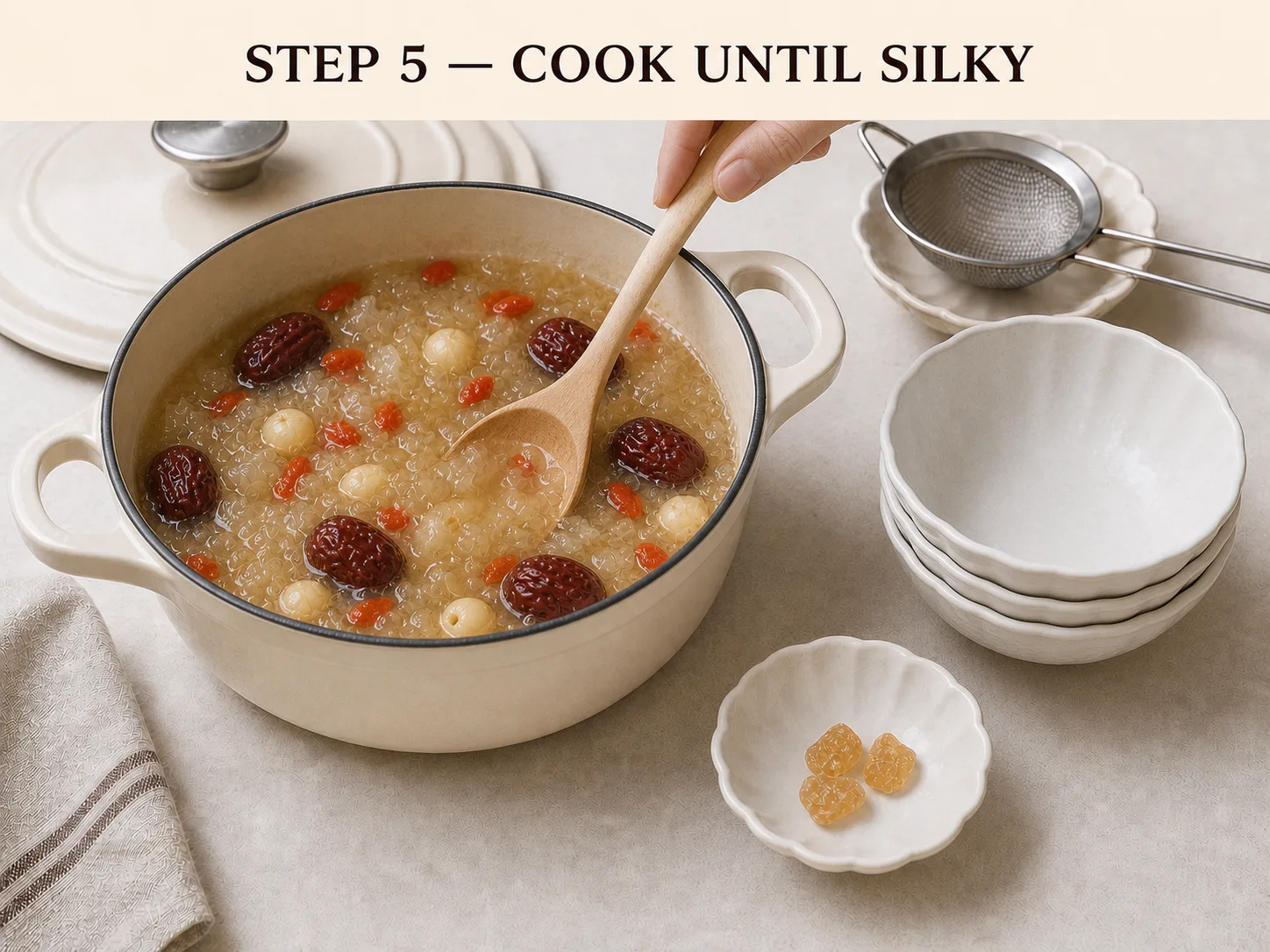 Tremella and Lotus Seed Porridge (Yin Er Lian Zi Zhou)