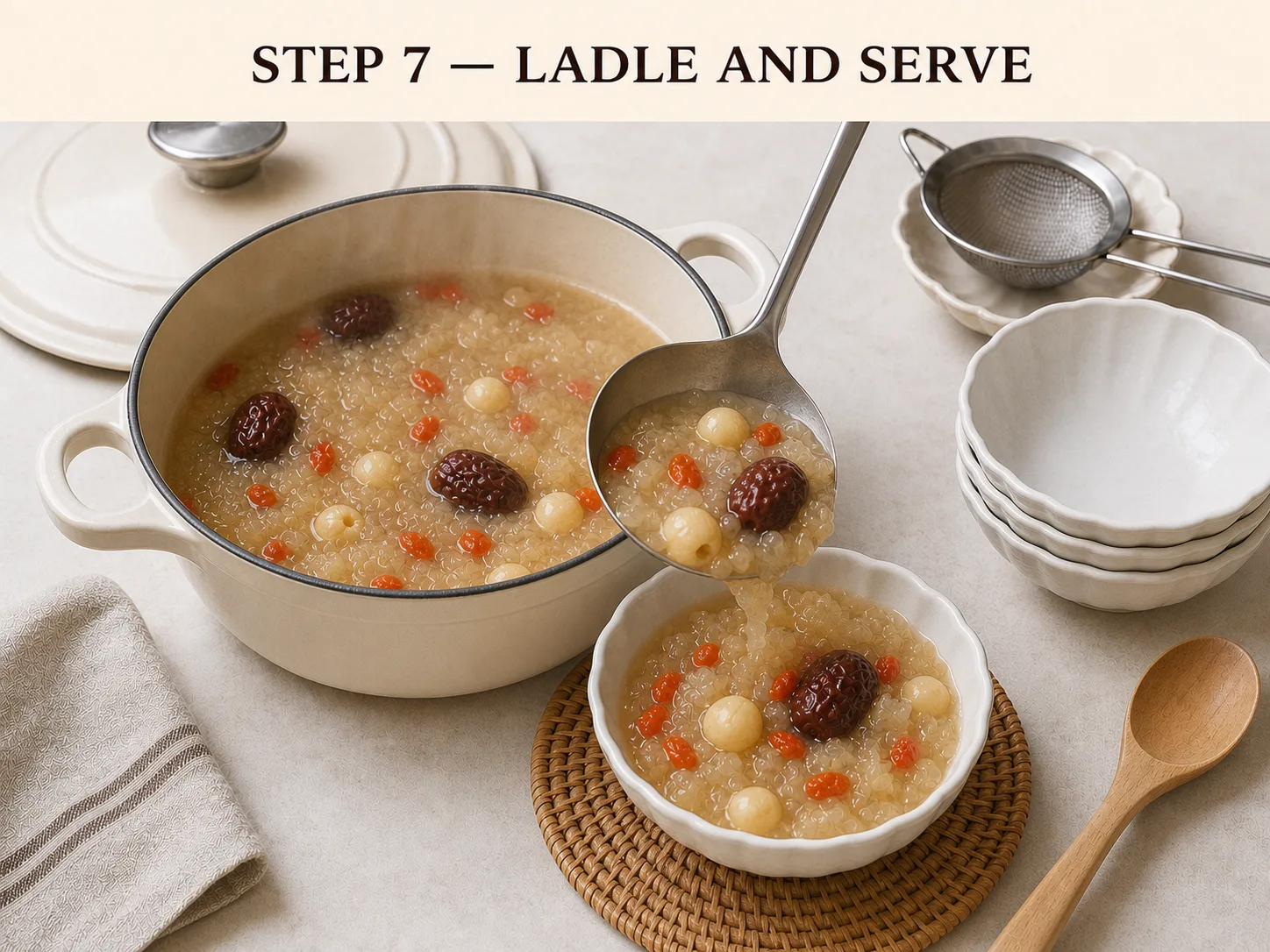 Tremella and Lotus Seed Porridge (Yin Er Lian Zi Zhou)